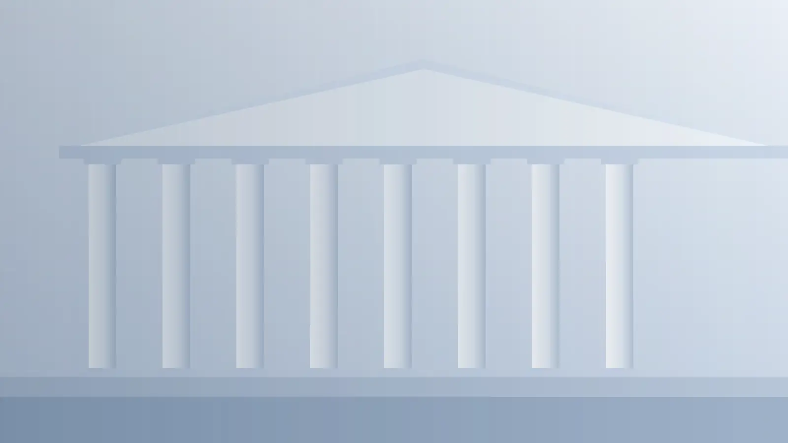 Classic columns of a financial building, representing a U.S. business with established business credit